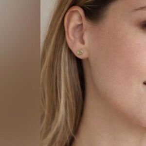 14kt Gold Plated Earrings with Green Crystal | Made With Swarovski Crystal